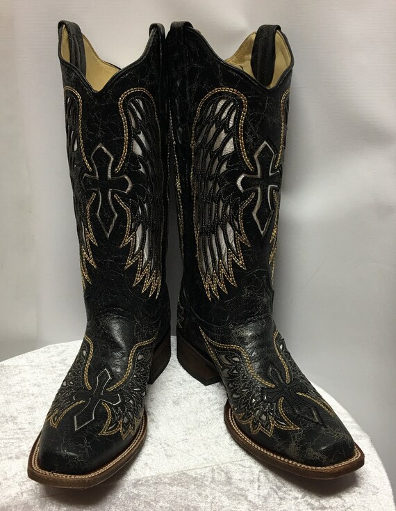 black and gold cowboy boots