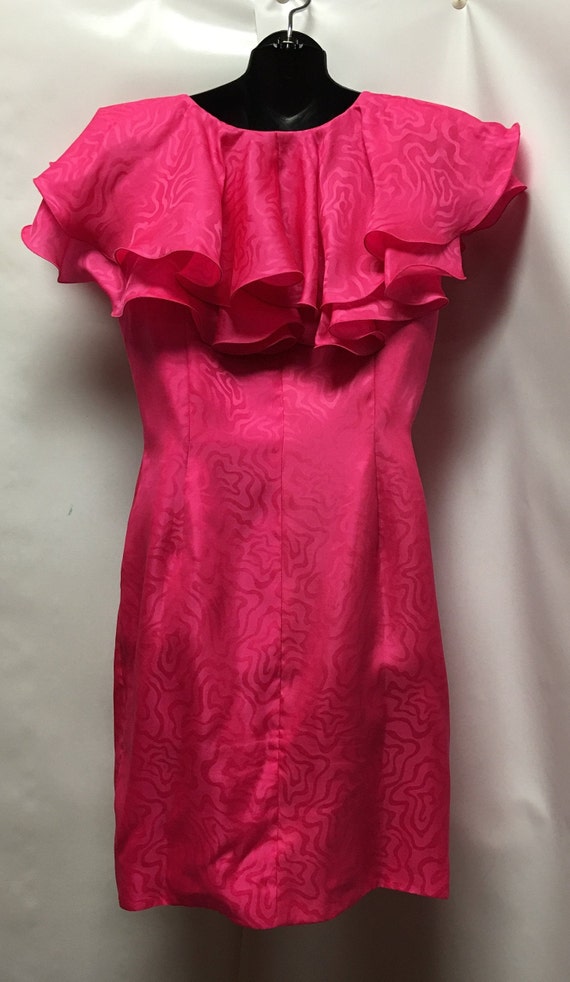 Vintage 80’s Morton Myles Pink Swirl Dress - image 7