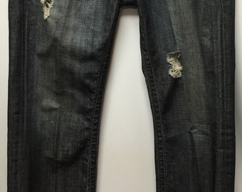 Affliction Copper Relaxed Boot Distressed Jeans size 34