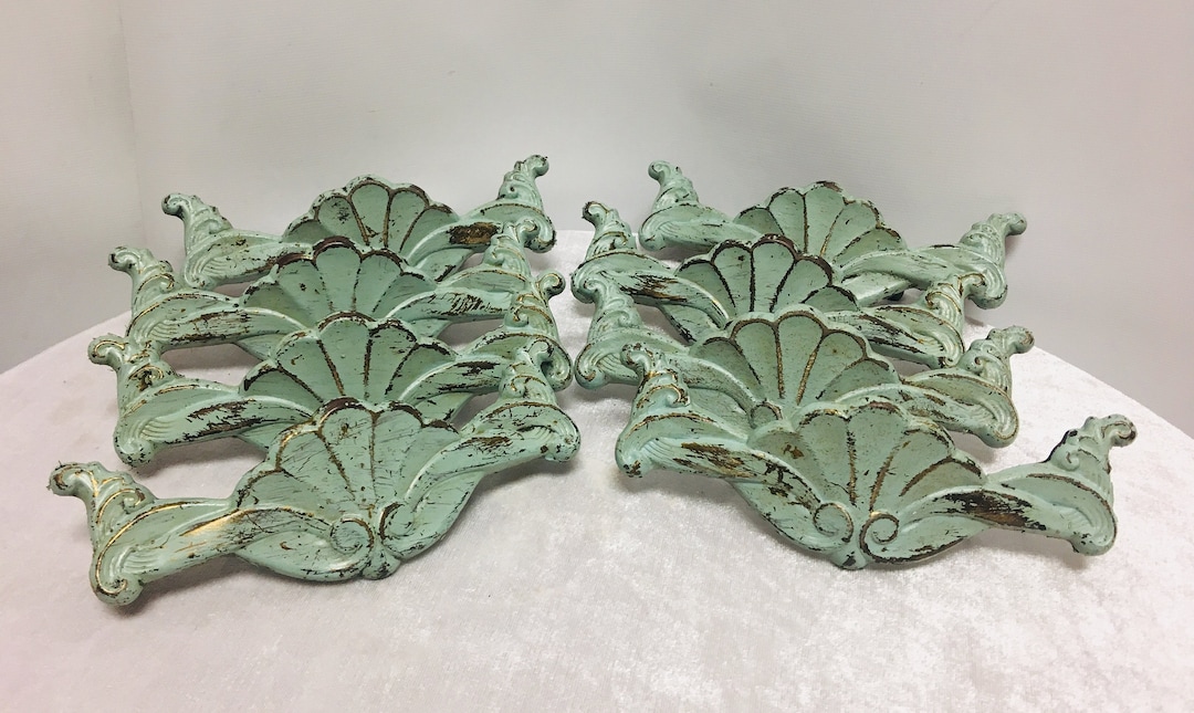 Vintage Art Deco Drawer Painted Brass Knobs Etsy