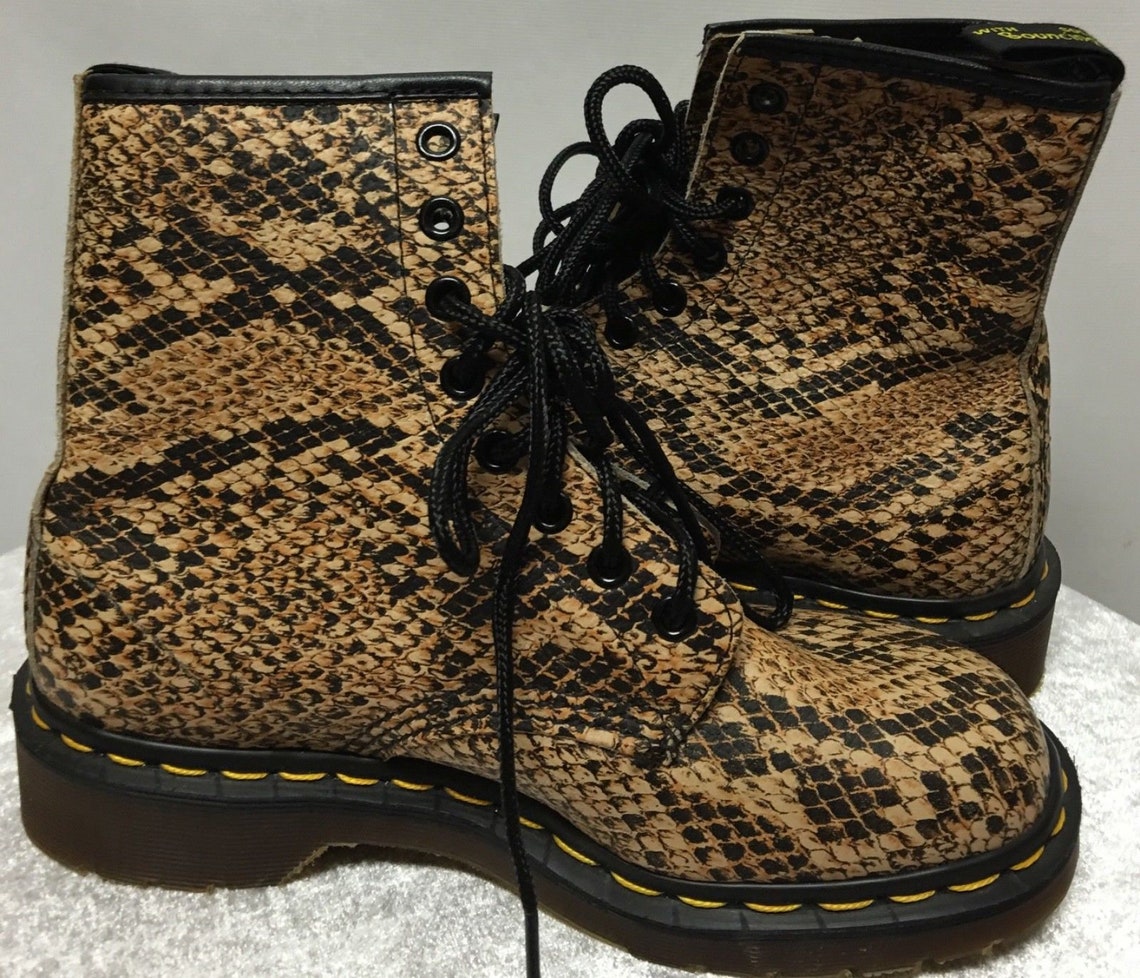 Vintage Dr. Martens Snake Print Boots - Etsy