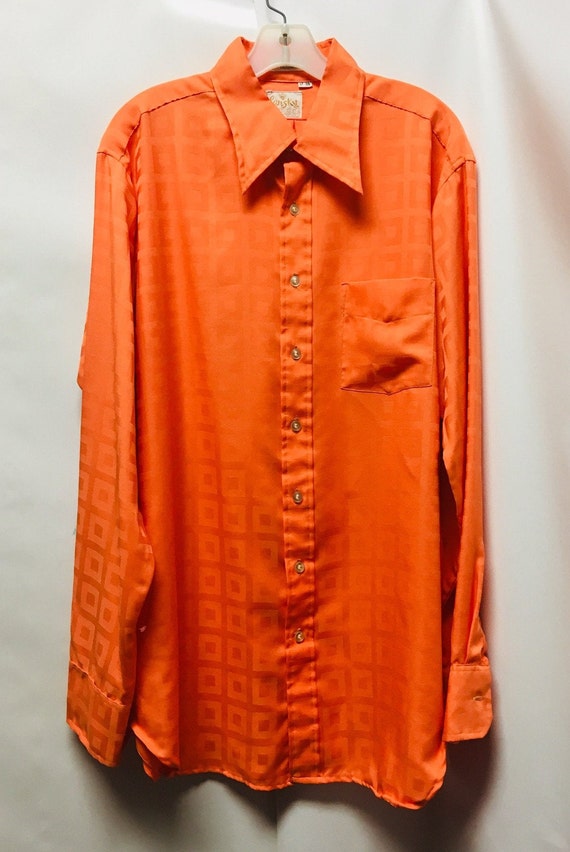 Vintage Lansky Orange Disco Shirt - image 6