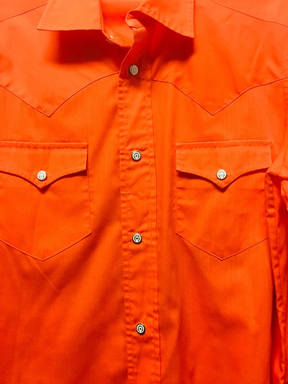 Vintage Neon Orange Western Shirt - image 3