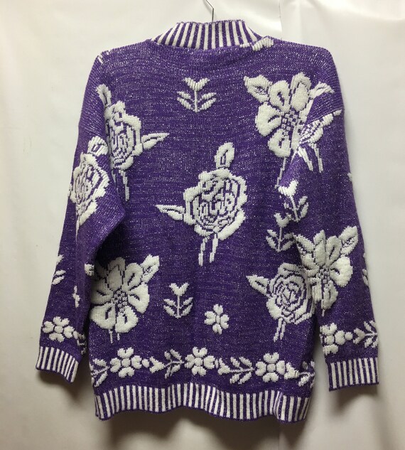 Vintage Glamour Knit Floral Sweater - image 4