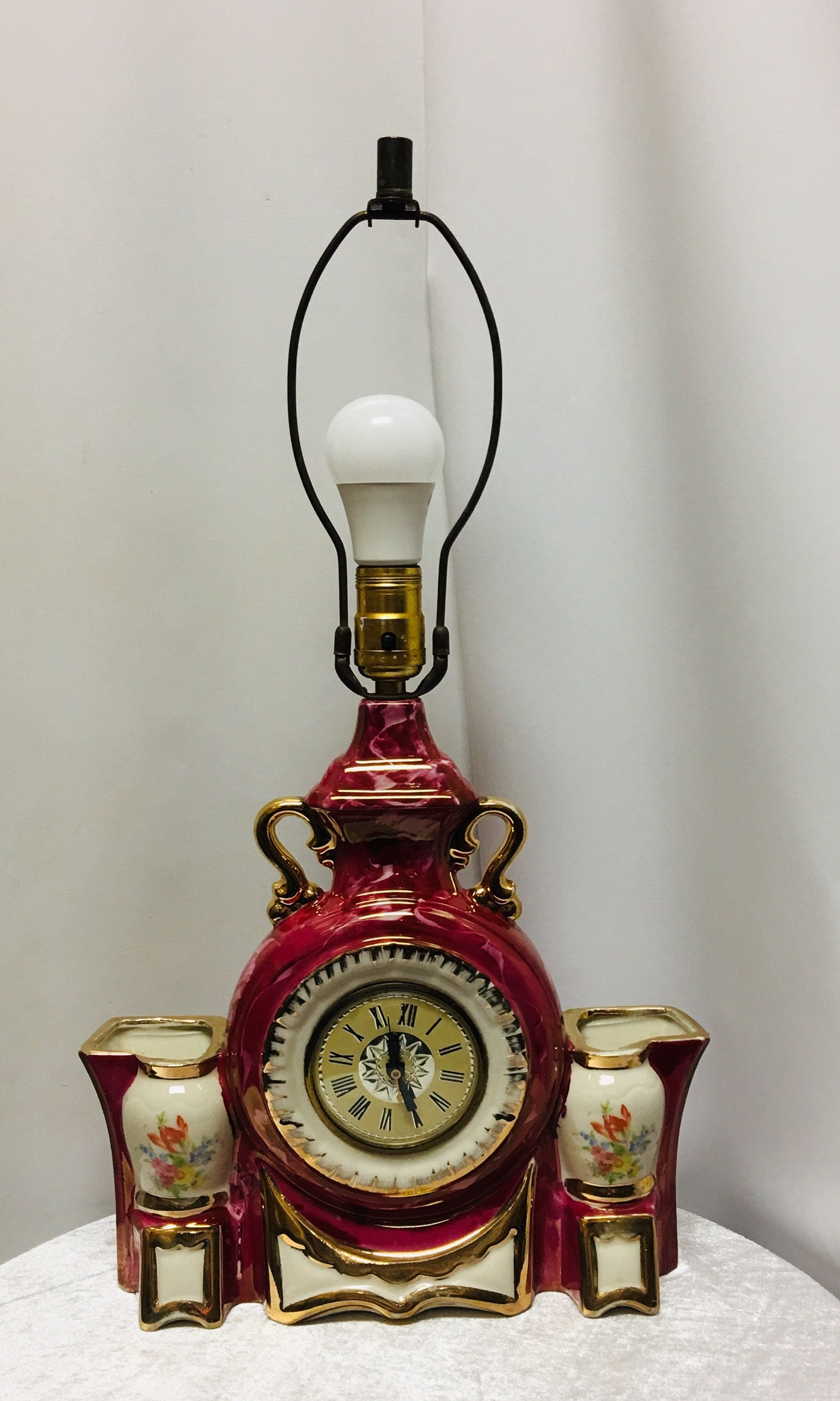 Vintage Lanshire Self Starting Clock Lamp - Etsy