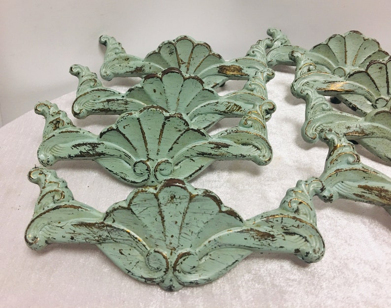 Vintage Art Deco Drawer Painted Brass Knobs Etsy