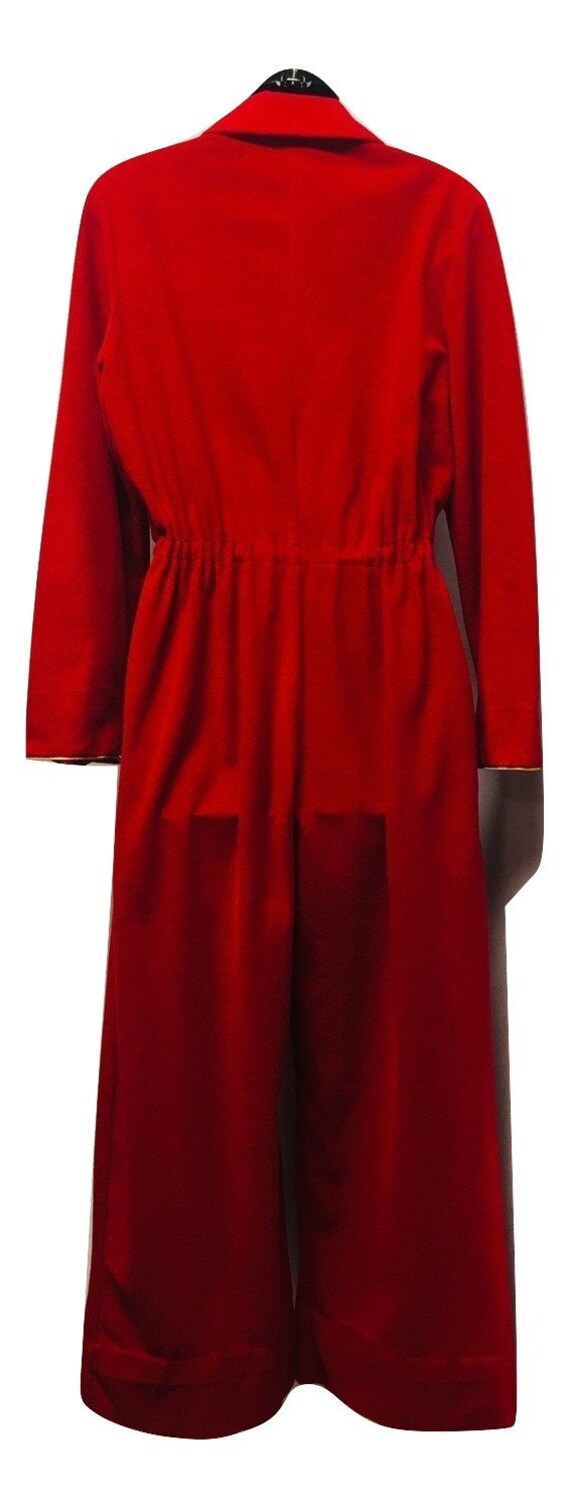 Vintage Red Velvet Jumpsuit Robe - image 3