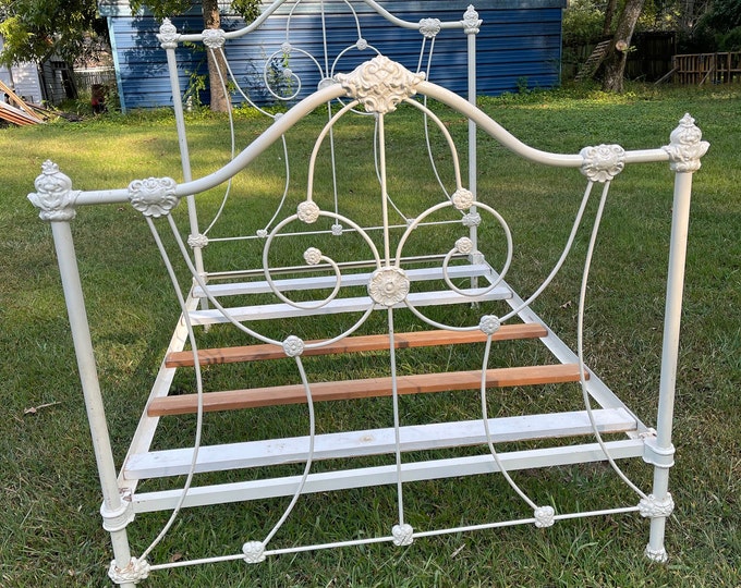 Antique Ornate Full Iron Bed Frame - Etsy