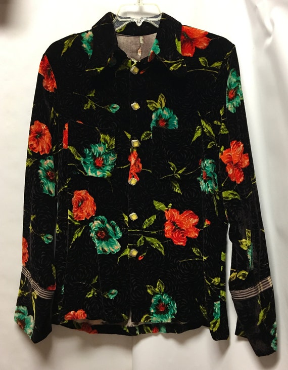 Vintage Floral Velvet Shirt