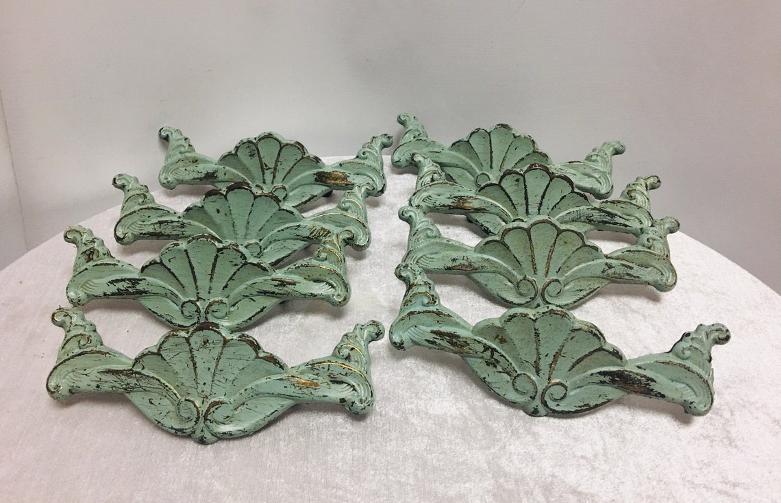 Vintage Art Deco Drawer Painted Brass Knobs Etsy