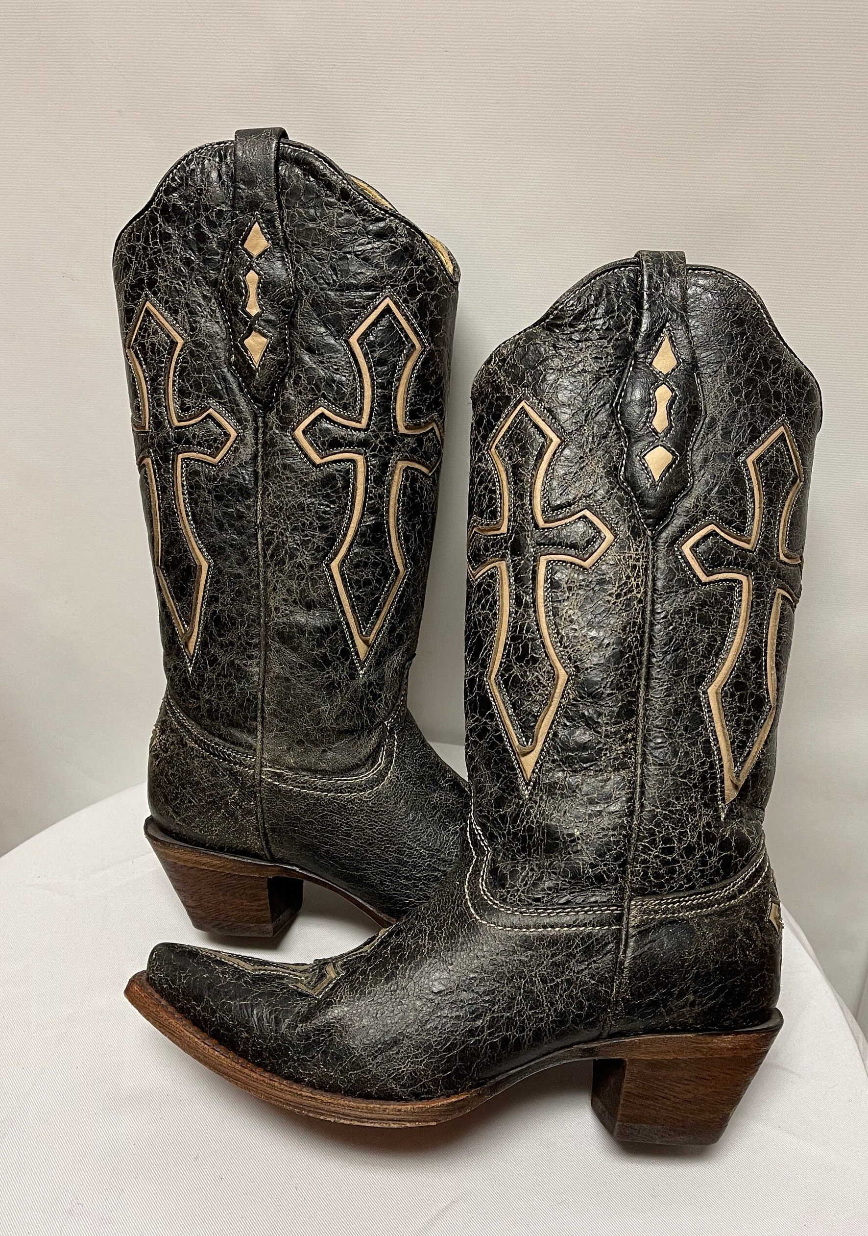 Corral Boots Bone Cross Boots Etsy