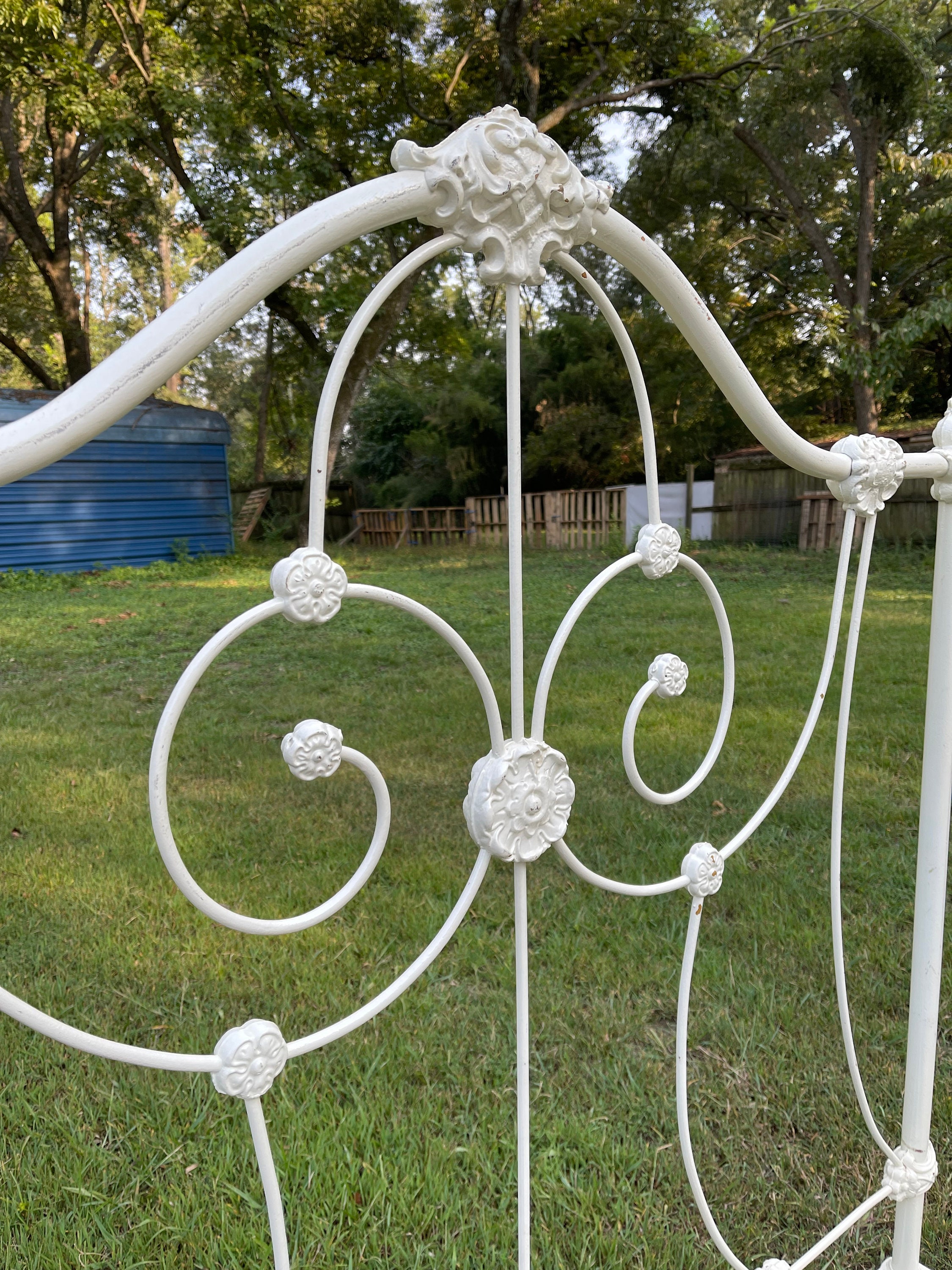 Antique Ornate Full Iron Bed Frame Etsy