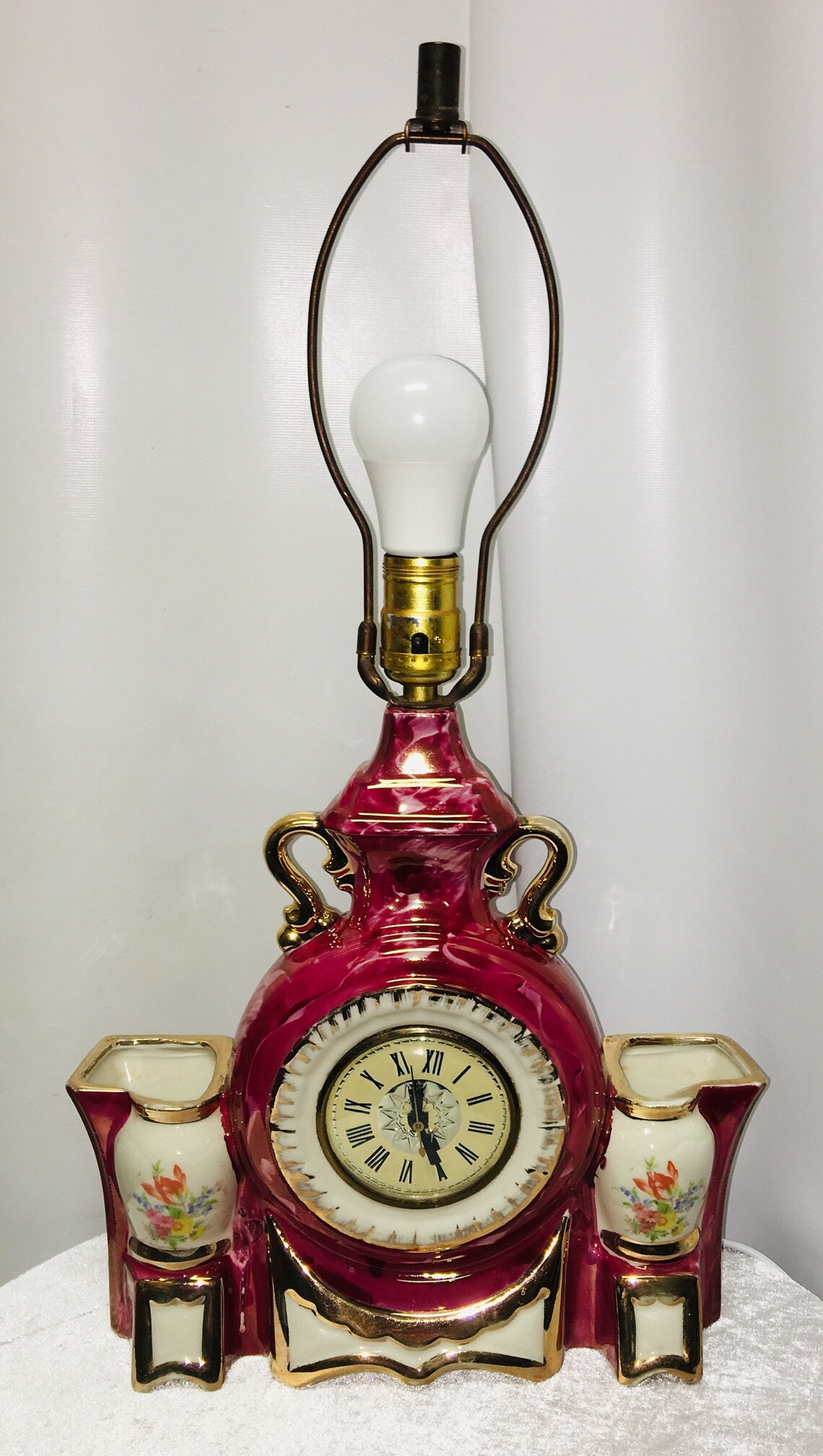 Vintage Lanshire Self Starting Clock Lamp Etsy