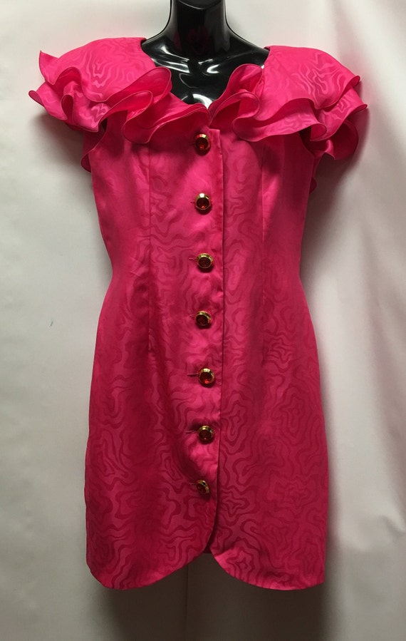 Vintage 80’s Morton Myles Pink Swirl Dress - image 3