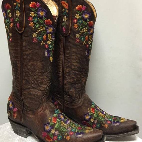 Old Gringo Floral Embroidered Boots | Etsy