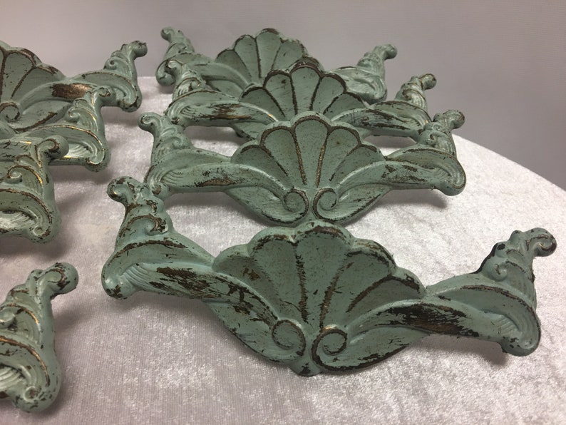 Vintage Art Deco Drawer Painted Brass Knobs Etsy