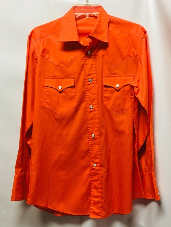 Vintage Neon Orange Western Shirt - image 2