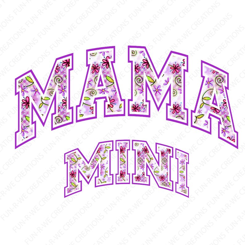 Mama and Mini Doodle Png, Varsity Png - Etsy