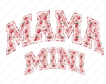 Coquette Strawberry Mama and Mini  png, varsity png