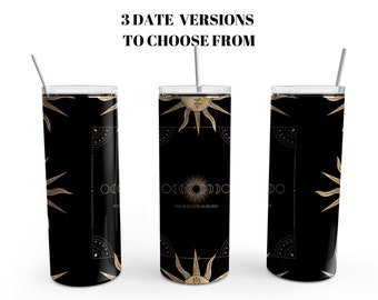 Solar Eclipse Phases 20 OZ Skinny Tumbler Instant Download PNG Sublimation