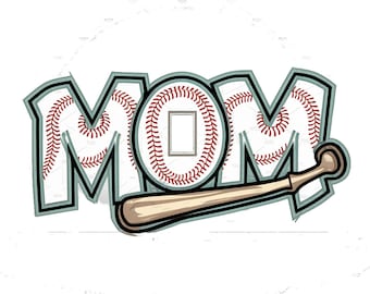 Baseball Mom PNG Instant Download PNG Sublimation Dtf, Dtg,