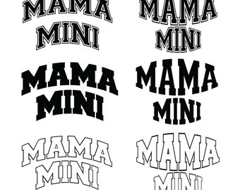 Mama and Mini Varsity Curved and Bulge PNG SVG