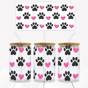 Cat Paws 16 oz. Libbey Tumbler Wrap - Sublimation Wrap- Ready to Press Sublimation