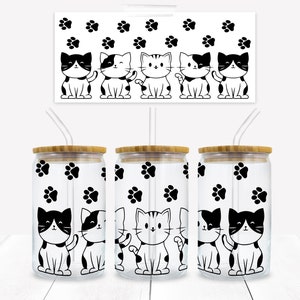 Cute Cats 16 oz. Libbey Tumbler Wrap - Sublimation Wrap- Ready to Press Sublimation