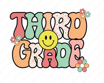 Second Grade Retro PNG, Jpeg, SVG Design for DTF, Dtg, sublimation