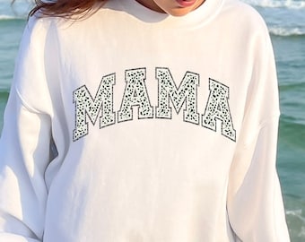 Mama Dalmatian Chenille and Glitter Look png, varsity png