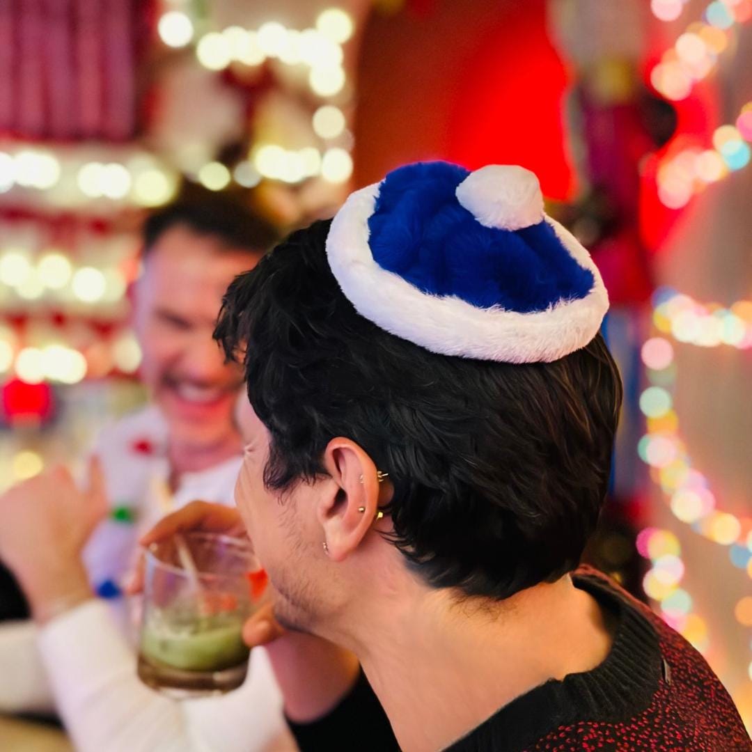 Yamaclaus Chrismukkah Hat - Santa & Yarmulke Mashup | Kippah for