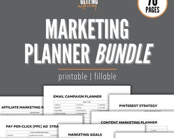 Marketing Plan Template Printable Fillable PDF, Marketing Social Media Planner, Marketing Planner Template, Marketing Business Plan Digital