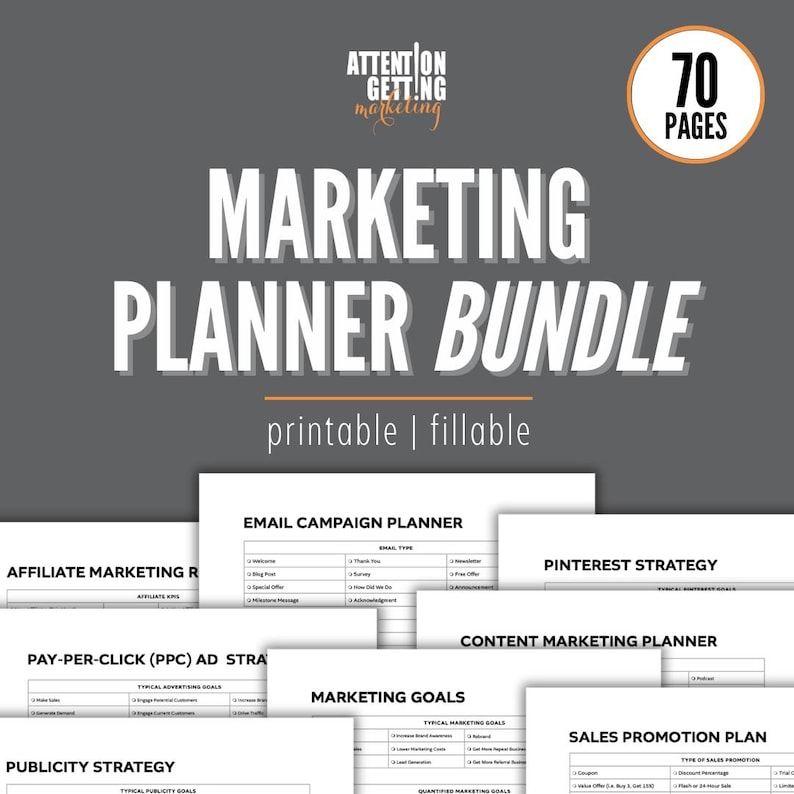 a marketing strategy action plan template in PDF for small businesses that you can print or fill in