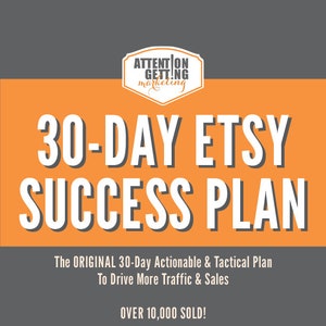 sell on Etsy how and what tips success help consultant best top products digital download ebook 30 day plan seo for beginners