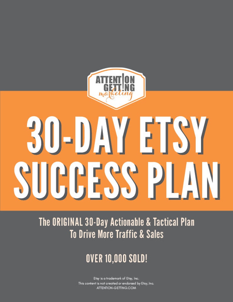 Etsy 30 day success plan book ebook ideas with seo information and help on how and what to sell best business books