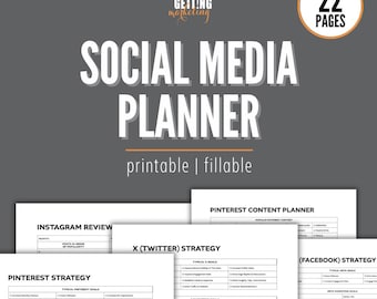 Social Media Planner, Social Media Content Planner, Digital Marketing Plan Social Media, Post Scheduler Template, Printable Fillable PDF