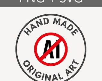 No AI Logo for Product Photos PNG + SVG, Small Business Logos, Small Business Tools, Etsy Shops Graphics, Digital Download Icon