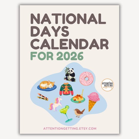 National Day Calendar 2026 Printable PDF, National Holiday ...