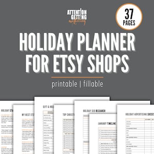 Etsy Holiday Sales Planner, Etsy Shop Planner, Etsy Marketing, Etsy Sales Planner, Trendy, Holiday Planner, Marketing Calendar, Holiday List