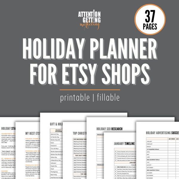 Etsy Feiertagsverkaufsplaner, Etsy Shopplaner, Etsy Marketingkalender, Etsy Verkaufsplaner, Trendy, Feiertagsplaner, Marketingkalender, Feiertagsliste