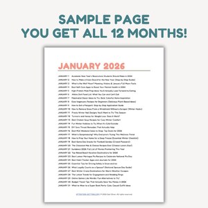 Blog Ideas for Business, Blog Post Ideas, Blogging Topics Ideas Calendar, Blog Post Planning, Blog Content Ideas Calendar 2026 image 2