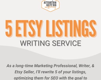 Etsy Listing Writing Service 5 Listings Descriptions Etsy Titles and Tags Alt Text Etsy Shop Help