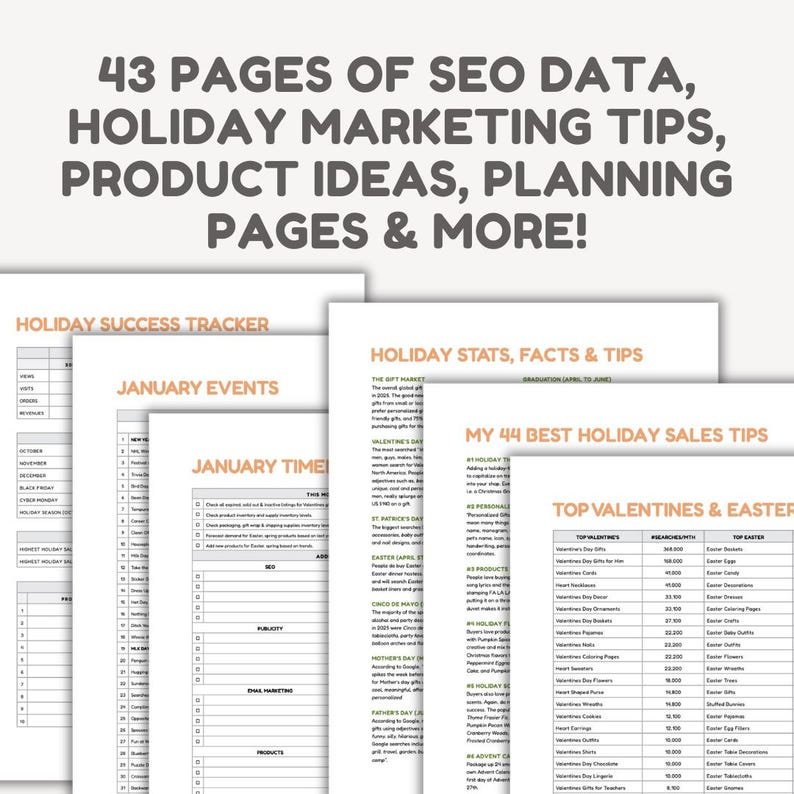 Etsy Holiday Sales Planner, How to Sell on Etsy Shop Planner, Etsy Seller Holiday Checklist, Etsy Holiday Planner Marketing Calendar image 2