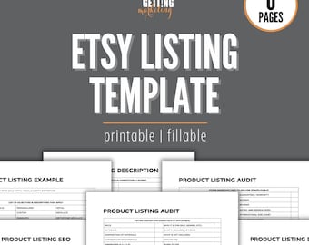 Etsy Listing Template, Etsy Listing Planner, Etsy Listing Optimization, Etsy Checklist, Etsy Help, Description Template 2026 Keyword Planner