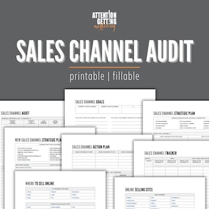 Sales Channel Strategy Template, Sales Audit Strategic Plan, Sales Funnel Planner, Sales Channels Analysis, Business Sales Tracker Audit