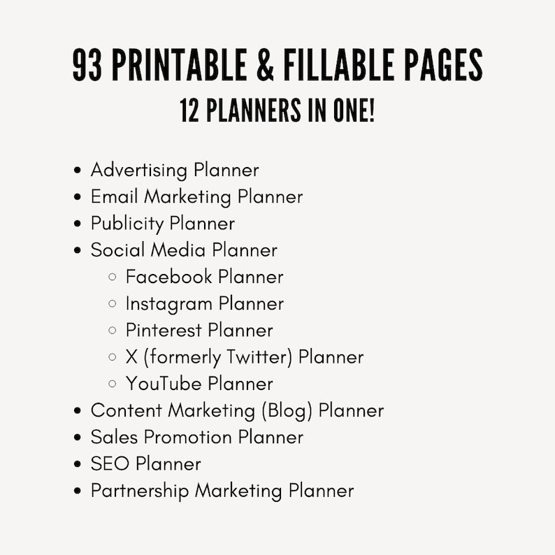 Marketing Plan Template Printable, Marketing Social Media Planner 2024, Marketing Planner Template Example Steps PDF Marketing Business Plan image 2