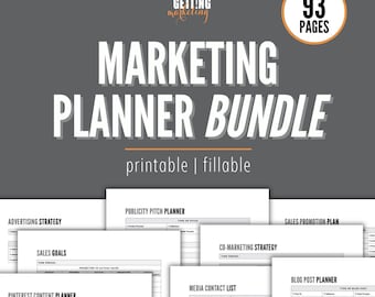 Marketing Plan Template Printable, Marketing Social Media Planner 2024, Marketing Planner Template Example Steps PDF Marketing Business Plan