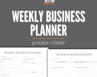 Weekly Business Planner Business Review Weekly Planner 2024 Printable PDF 2 Page Weekly Planner Printable for Business Planning Digital