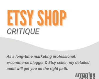 Etsy Shop Critique, Consultation PDF Etsy Shop Review, Etsy Shop Critique, Etsy SEO Help, Etsy Business Coaching, Etsy Seller Shop Help