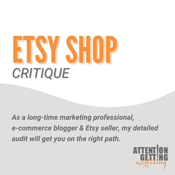 Etsy Shop Critique, Consultation PDF Etsy Shop Review, Etsy Shop Critique, Etsy SEO Help, Etsy Business Coaching, Etsy Seller Shop Help